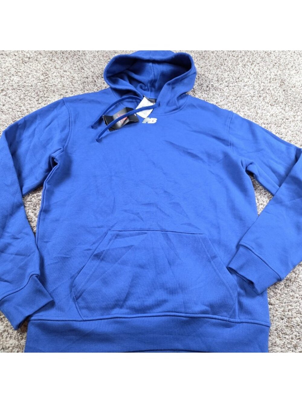 New Balance Hoodie Mens Medium Blue Streetwear Fleece Center Logo Tags
